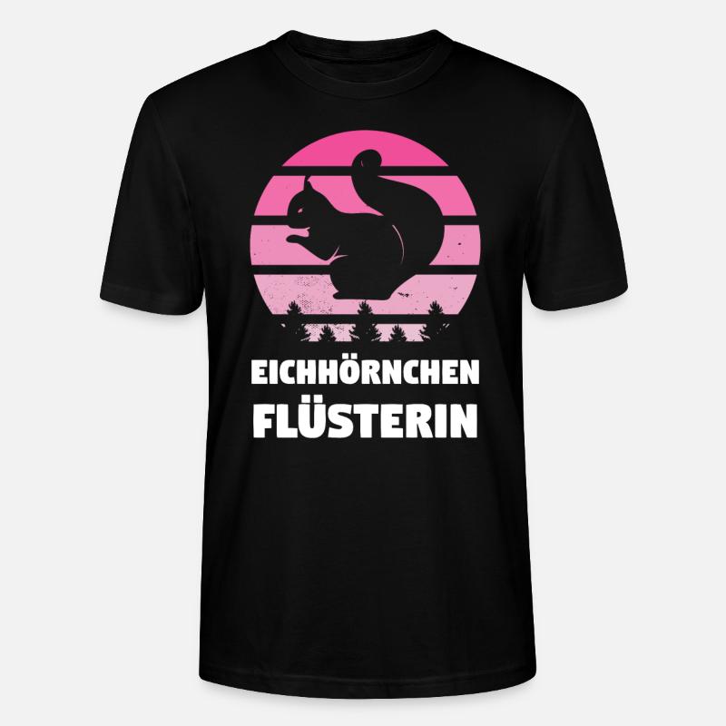 Eichhörnchen Tier Eichhörnchen Liebhaberin - Stanley/Stella Unisex Bio-T-Shirt CRAFTER - Schwarz