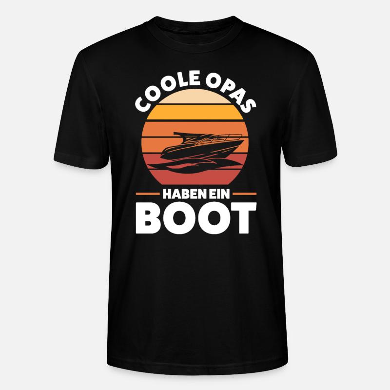 Boot Opa Segelboot Geschenk - Stanley/Stella Unisex Bio-T-Shirt CRAFTER - Schwarz