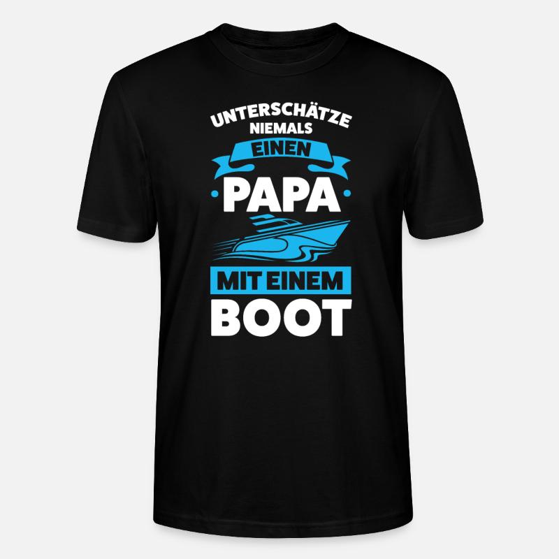 Boot Papa Segler Geschenk - Stanley/Stella Unisex Bio-T-Shirt CRAFTER - Schwarz