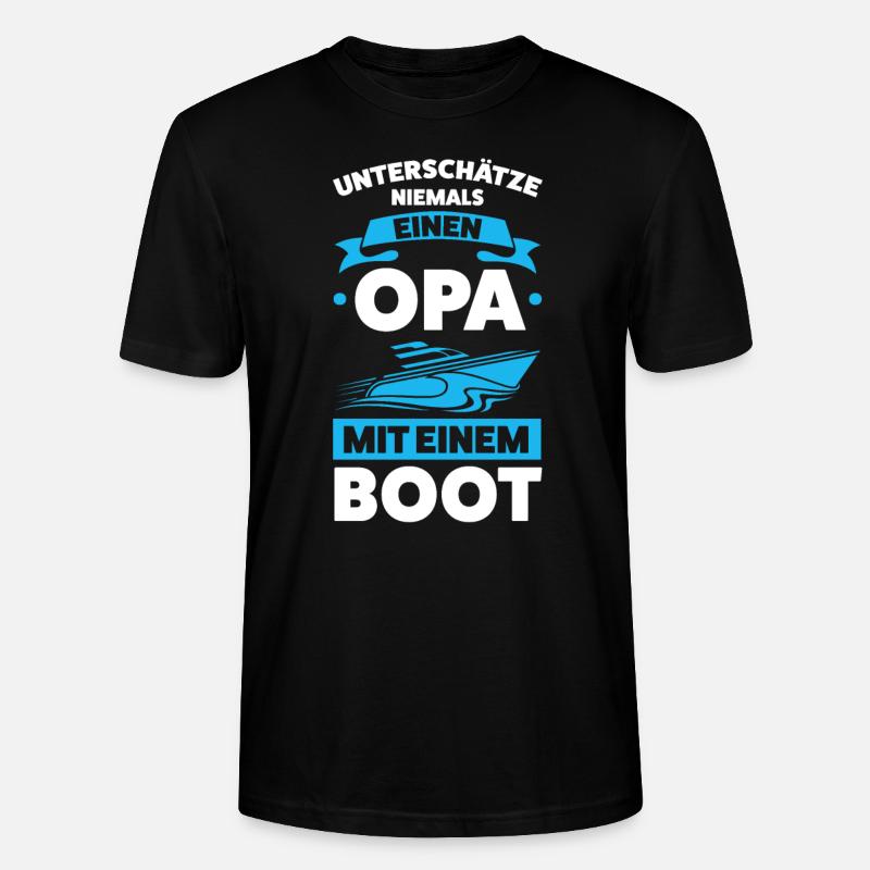 Boot Opa Großvater Geschenk - Stanley/Stella Unisex Bio-T-Shirt CRAFTER - Schwarz