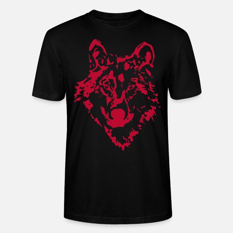 Dessin d’animal loup - T-shirt bio CRAFTER Stanley Stella Unisexe - noir