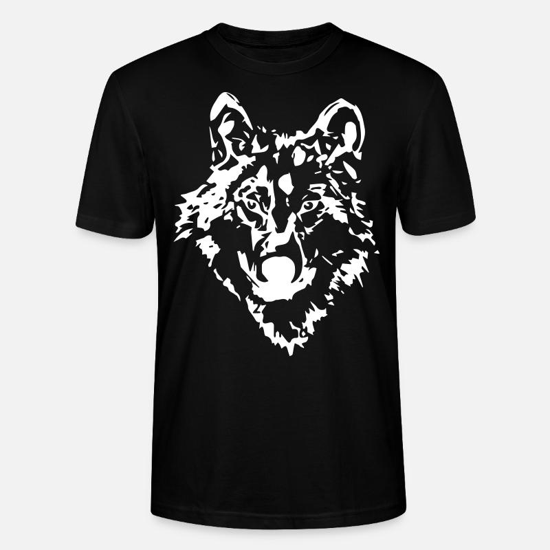 Wolf Sketch Drawing - Stanley/Stella CRAFTER Unisex Organic T-Shirt - black