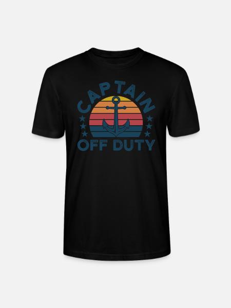 Captain Captains Boating Gift - Stanley/Stella CRAFTER Unisex Organic T-Shirt - black