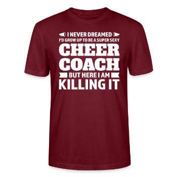 coach jubeln sport jubeln coach Geschenk - Stanley/Stella Unisex Bio-T-Shirt CRAFTER - Burgunderrot - Vorne - Alina (178cm) & Michal (187cm)