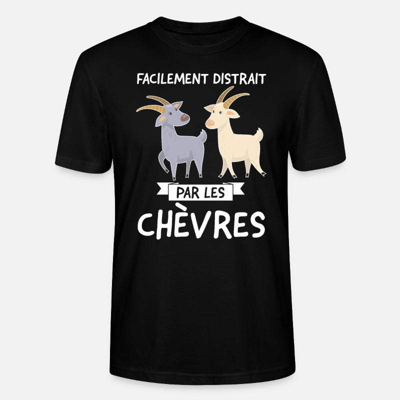 Ziege Ziege Tier Geschenk - Stanley/Stella Unisex Bio-T-Shirt CRAFTER - Schwarz