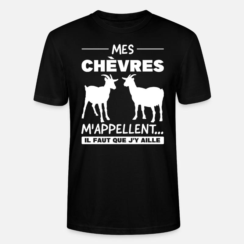 Ziege Ziege Tier Geschenk - Stanley/Stella Unisex Bio-T-Shirt CRAFTER - Schwarz
