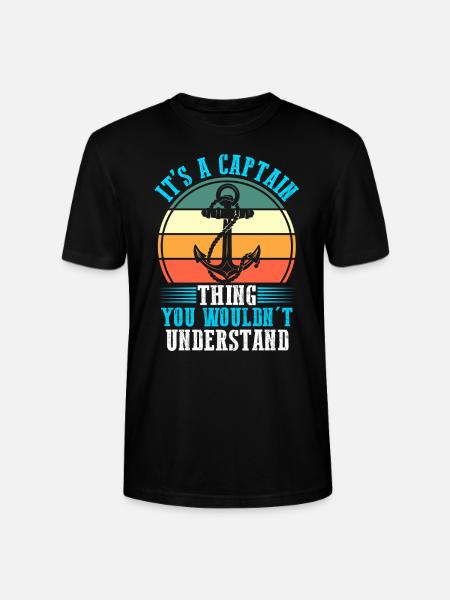 Captain Boat Captains Gift - Stanley/Stella CRAFTER Unisex Organic T-Shirt - black