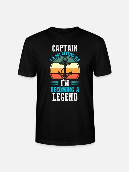 Captain Boat Captains Gift - Stanley/Stella CRAFTER Unisex Organic T-Shirt - black