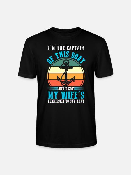 Captain Boat Captains Gift - Stanley/Stella CRAFTER Unisex Organic T-Shirt - black
