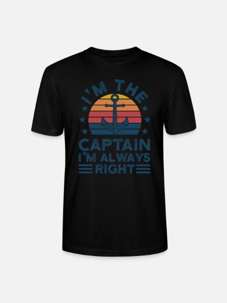 Captain Captains Boating Gift - Stanley/Stella CRAFTER Unisex Organic T-Shirt - black