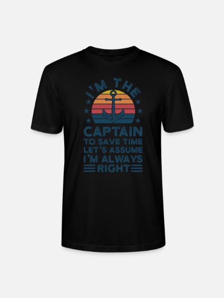 Captain Captains Boating Gift - Stanley/Stella CRAFTER Unisex Organic T-Shirt - black