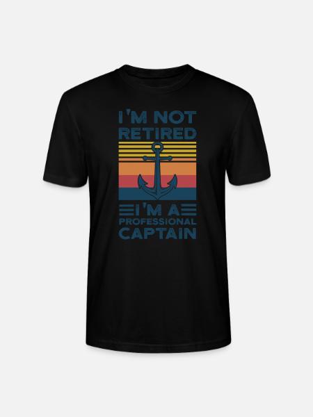 Captain Captains Boating Gift - Stanley/Stella CRAFTER Unisex Organic T-Shirt - black