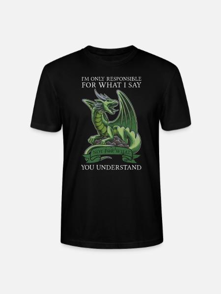 Dragon Dragon Mythical Creature Gift - Stanley/Stella CRAFTER Unisex Organic T-Shirt - black