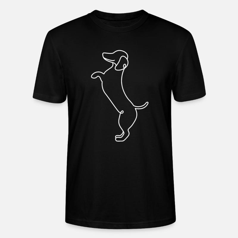 Single Line Design - Dackel - Stanley/Stella Unisex Bio-T-Shirt CRAFTER - Schwarz