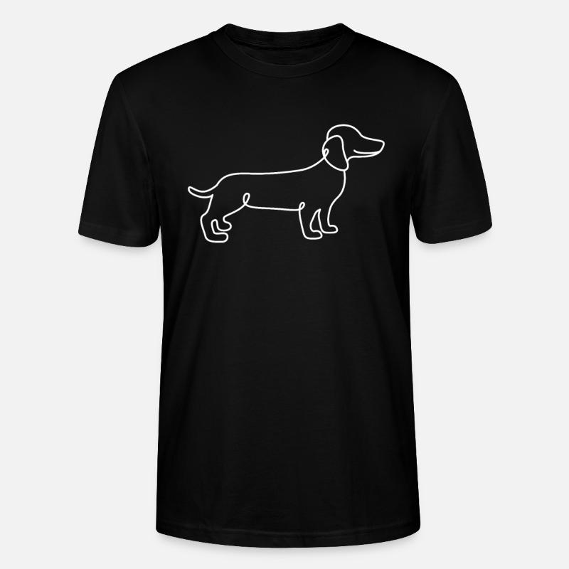 Single Line Design - Dachshund - Stanley/Stella CRAFTER Unisex Organic T-Shirt - black