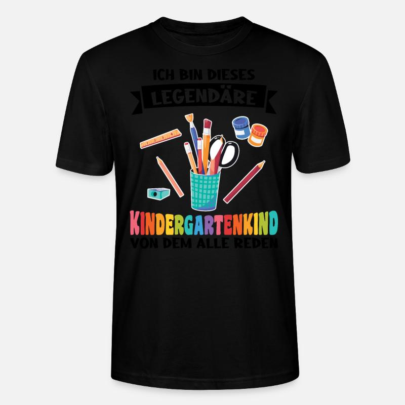 Kindergarten Anfang Kindergartenanfänger Geschenk - Stanley/Stella Unisex Bio-T-Shirt CRAFTER - Schwarz