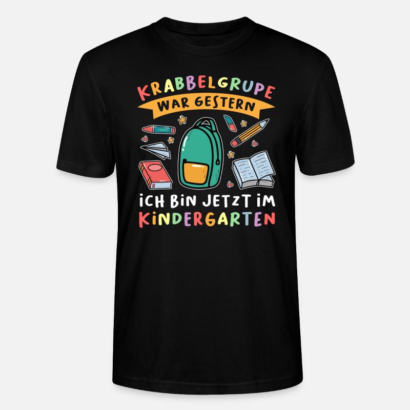 Kindergarten Anfang Kindergartenanfänger Geschenk - Stanley/Stella Unisex Bio-T-Shirt CRAFTER - Schwarz