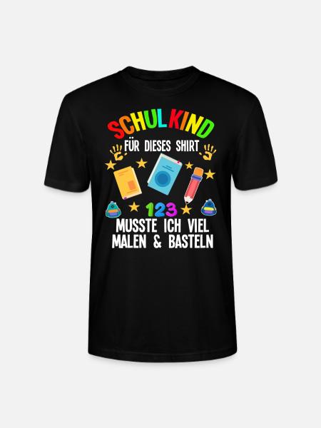 Schulkind Einschulung Schulbeginn Geschenk - Stanley/Stella Unisex Bio-T-Shirt CRAFTER - Schwarz