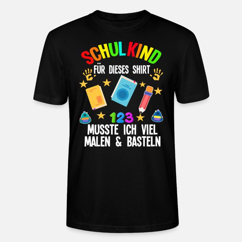 Schulkind Einschulung Schulbeginn Geschenk - Stanley/Stella Unisex Bio-T-Shirt CRAFTER - Schwarz