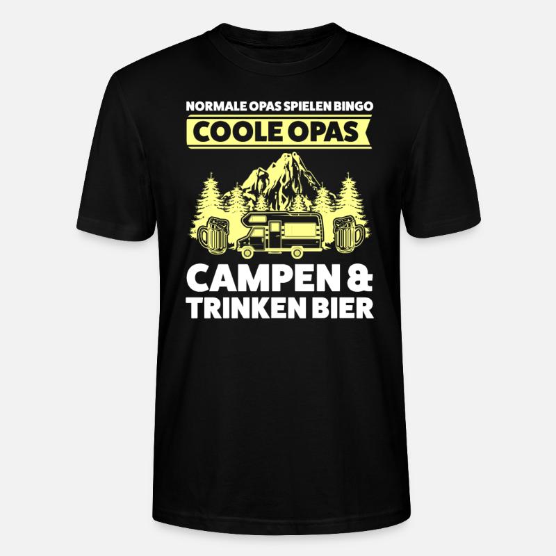 Camper Opa Campen Geschenk - Stanley/Stella Unisex Bio-T-Shirt CRAFTER - Schwarz