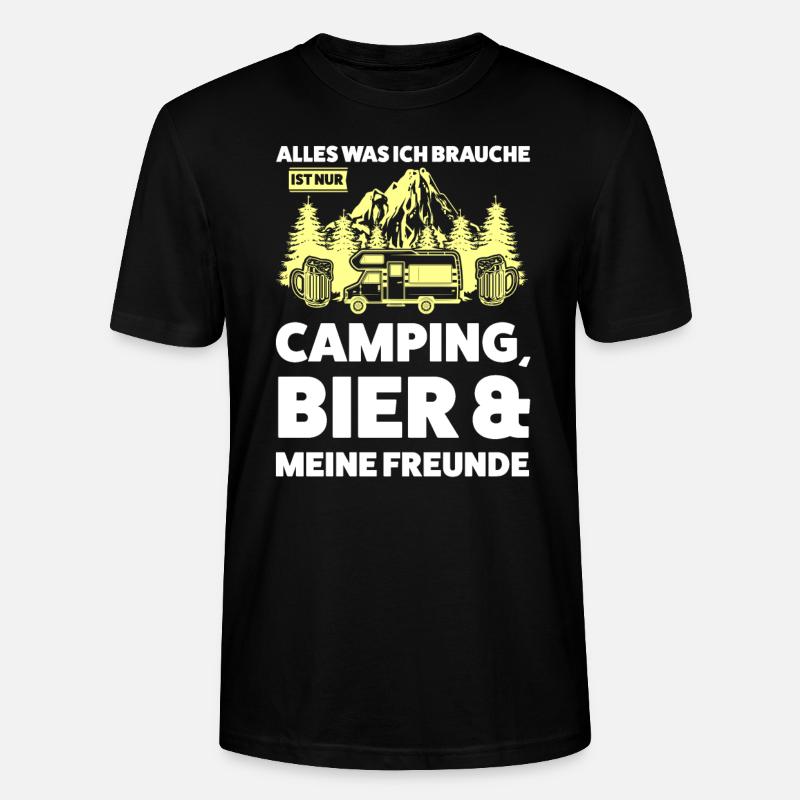 Campen Bier Wohnmobil Geschenk - Stanley/Stella Unisex Bio-T-Shirt CRAFTER - Schwarz