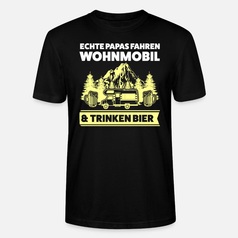 Camper Papa Camping Geschenk - Stanley/Stella Unisex Bio-T-Shirt CRAFTER - Schwarz