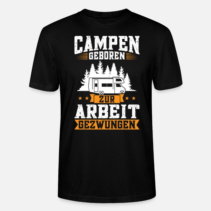 Campen camper Wanderung Geschenk - Stanley/Stella Unisex Bio-T-Shirt CRAFTER - Schwarz