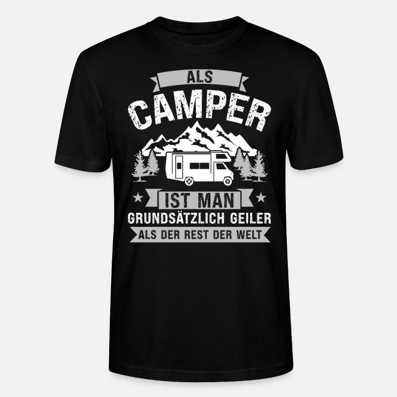 Campen camper Wanderung Geschenk - Stanley/Stella Unisex Bio-T-Shirt CRAFTER - Schwarz