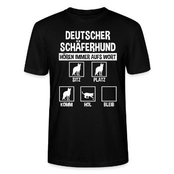 Schäferhund Hund Deutscher Schäferhund Geschenk - Stanley/Stella Unisex Bio-T-Shirt CRAFTER - Schwarz - Vorne - Alina (178cm) & Michal (187cm)