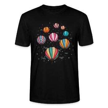 Heissluftballons fahren für Heißluftballon Piloten - Stanley/Stella Unisex Bio-T-Shirt CRAFTER - Schwarz - Vorne - Alina (178cm) & Michal (187cm)
