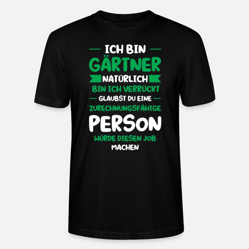 Gartenarbeit Garten Gartenbau Geschenk - Stanley/Stella Unisex Bio-T-Shirt CRAFTER - Schwarz