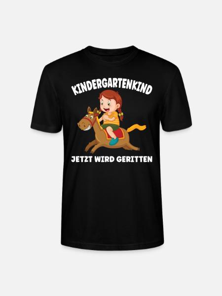 Kindergarten Reiterin Pferde Geschenk - Stanley/Stella Unisex Bio-T-Shirt CRAFTER - Schwarz