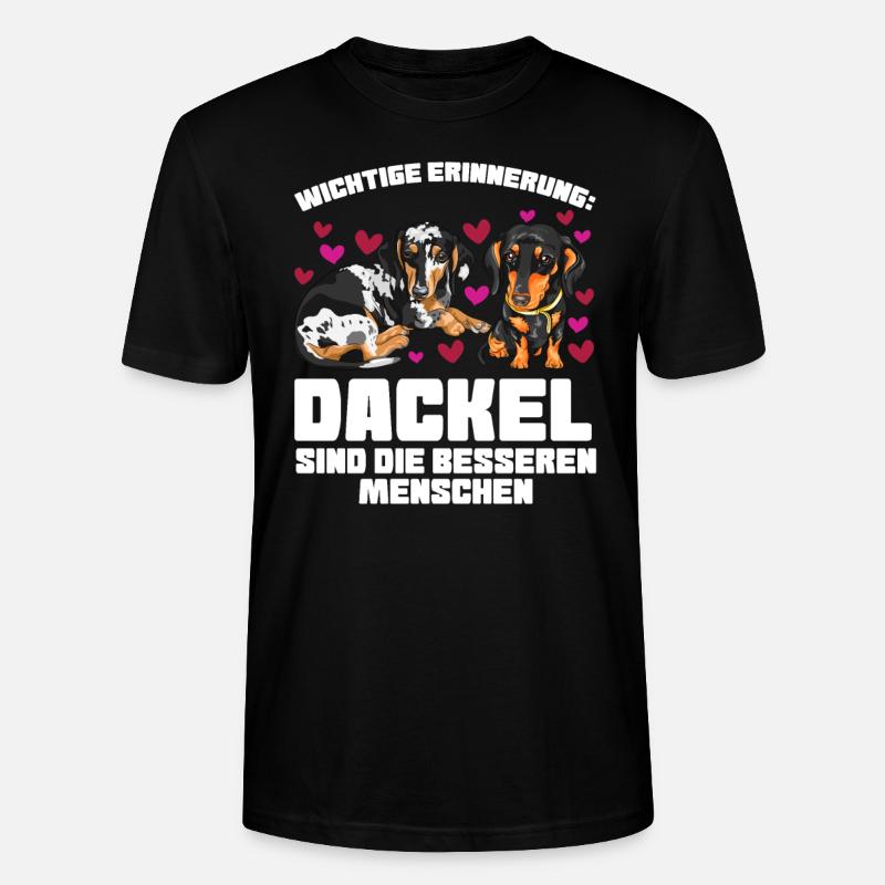 Dackel Hund Hundebesitzer Geschenk - Stanley/Stella Unisex Bio-T-Shirt CRAFTER - Schwarz