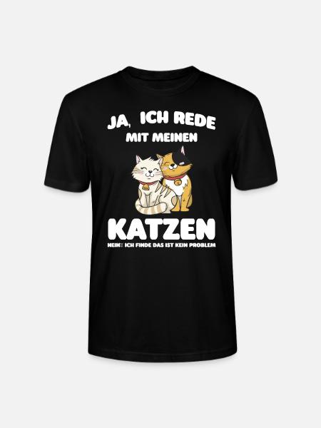 Katze Tier Katzen Geschenk - Stanley/Stella Unisex Bio-T-Shirt CRAFTER - Schwarz