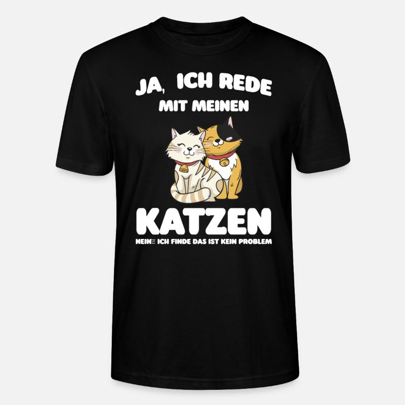 Katze Tier Katzen Geschenk - Stanley/Stella Unisex Bio-T-Shirt CRAFTER - Schwarz