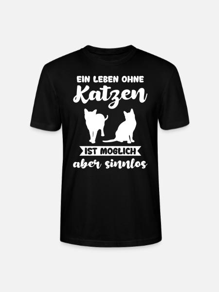 Katze Tier Katzenhalter Geschenk - Stanley/Stella Unisex Bio-T-Shirt CRAFTER - Schwarz