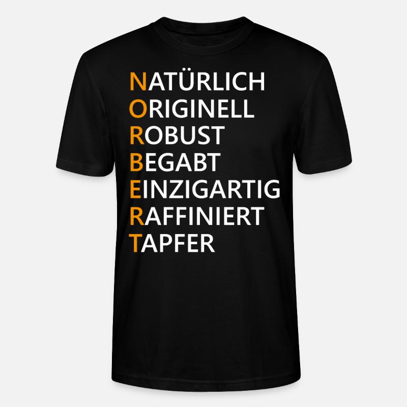 Norbert Name Geschenk - Stanley/Stella Unisex Bio-T-Shirt CRAFTER - Schwarz