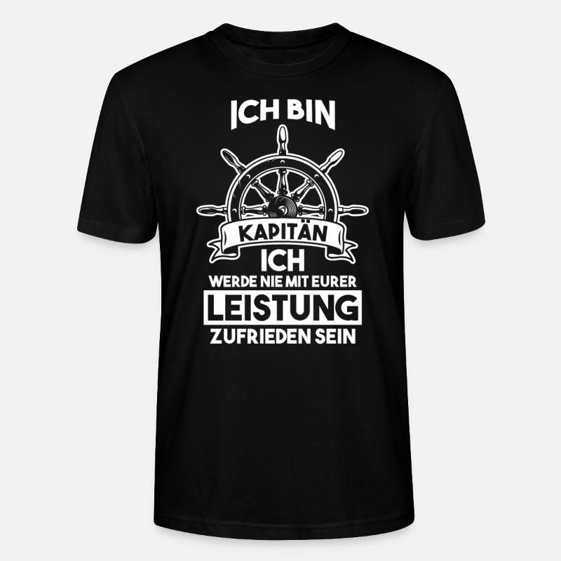 Kapitän Boot Segelboot Geschenk - Stanley/Stella Unisex Bio-T-Shirt CRAFTER - Schwarz