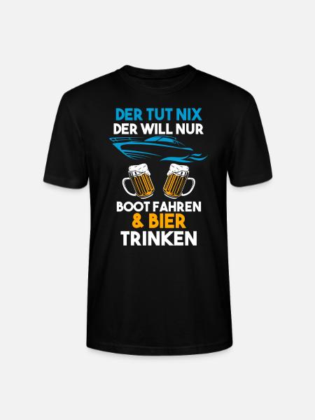 Boot Bier Bootsfahrer Geschenk - Stanley/Stella Unisex Bio-T-Shirt CRAFTER - Schwarz