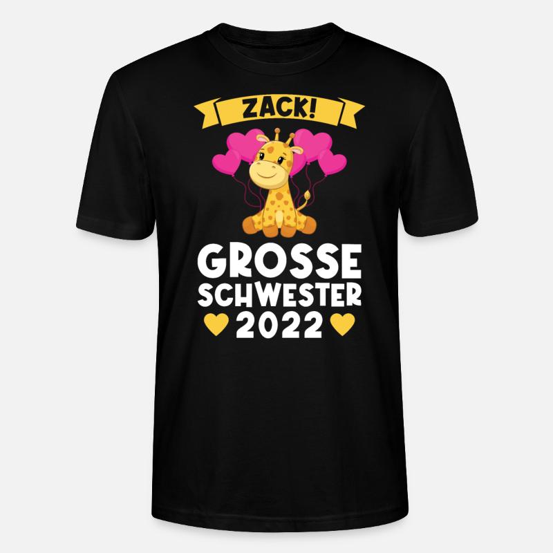Schwestern Giraffe Grosse Schwester Geschenk - Stanley/Stella Unisex Bio-T-Shirt CRAFTER - Schwarz