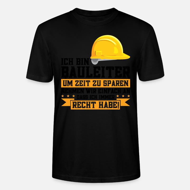 Baustelle Bauleiter Bau Geschenk - Stanley/Stella Unisex Bio-T-Shirt CRAFTER - Schwarz