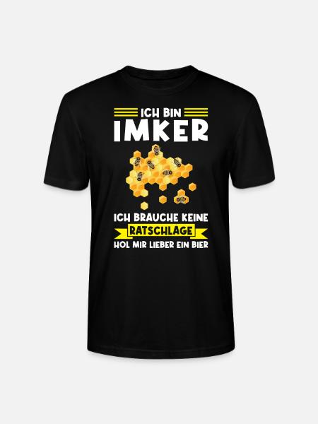 Imker Bier Bienen Geschenk - Stanley/Stella Unisex Bio-T-Shirt CRAFTER - Schwarz