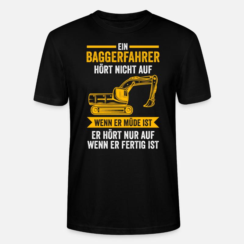 Baggerfahrer Job Baggerführer Geschenk - Stanley/Stella Unisex Bio-T-Shirt CRAFTER - Schwarz