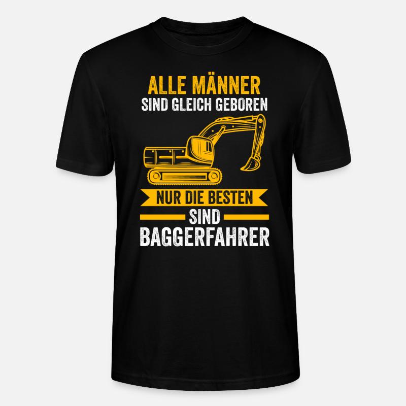 Baggerfahrer Job Baggerführer Geschenk - Stanley/Stella Unisex Bio-T-Shirt CRAFTER - Schwarz