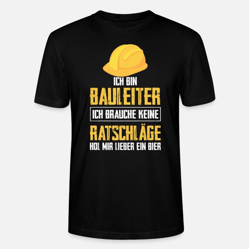 Bauleiter Bier Bauarbeiter Geschenk - Stanley/Stella Unisex Bio-T-Shirt CRAFTER - Schwarz