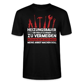Heizungsbauer Beruf Heizung Geschenk - Stanley/Stella Unisex Bio-T-Shirt CRAFTER - Schwarz - Vorne - Alina (178cm) & Michal (187cm)