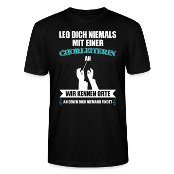 Chorleiterin Beruf Chorleitung Geschenk - Stanley/Stella Unisex Bio-T-Shirt CRAFTER - Schwarz - Vorne - Alina (178cm) & Michal (187cm)