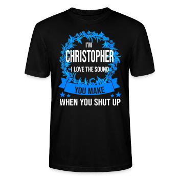 Vorname Christopher Name Christopher Geschenk - Stanley/Stella Unisex Bio-T-Shirt CRAFTER - Schwarz - Vorne - Alina (178cm) & Michal (187cm)