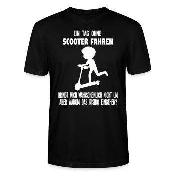 Scooter Roller Scooter-Fahrer Geschenk - Stanley/Stella Unisex Bio-T-Shirt CRAFTER - Schwarz - Vorne - Alina (178cm) & Michal (187cm)