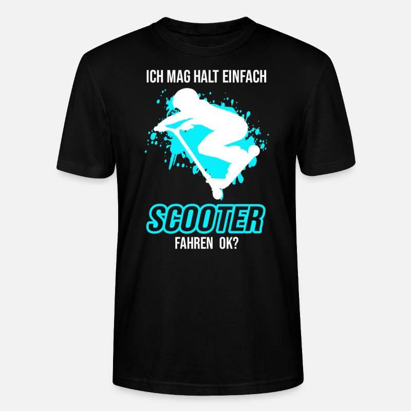Scooter Roller Roller Fahren Geschenk - Stanley/Stella Unisex Bio-T-Shirt CRAFTER - Schwarz